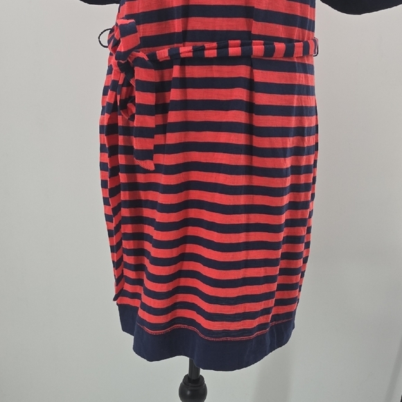 Banana Republic Pink and Blue Striped Midi Dress With Tie Waist - Picture 8 of 16